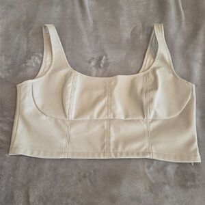 Banana Republic Y2K Cream Bustier Crop Top Women's Size 8 NWT